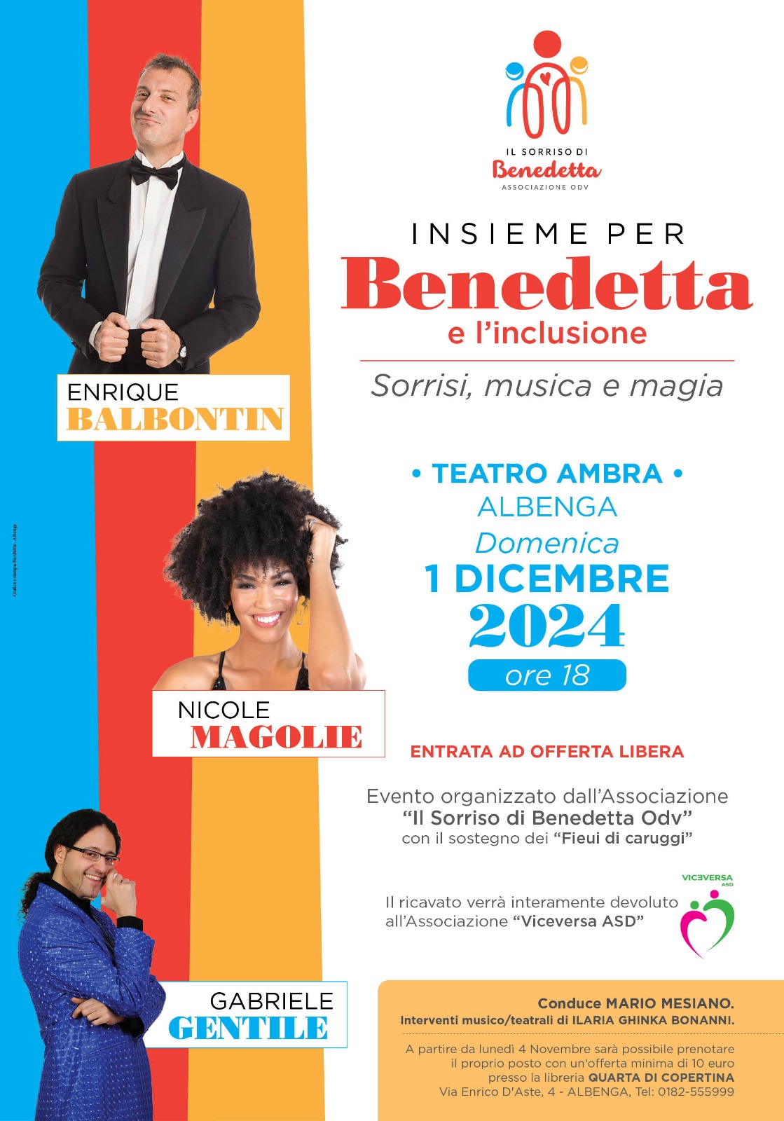 Insieme per Benedetta e l’inclusione al Teatro Ambra di Albenga